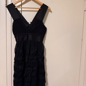 Black ruffled cocktail dress size 2, mint condition